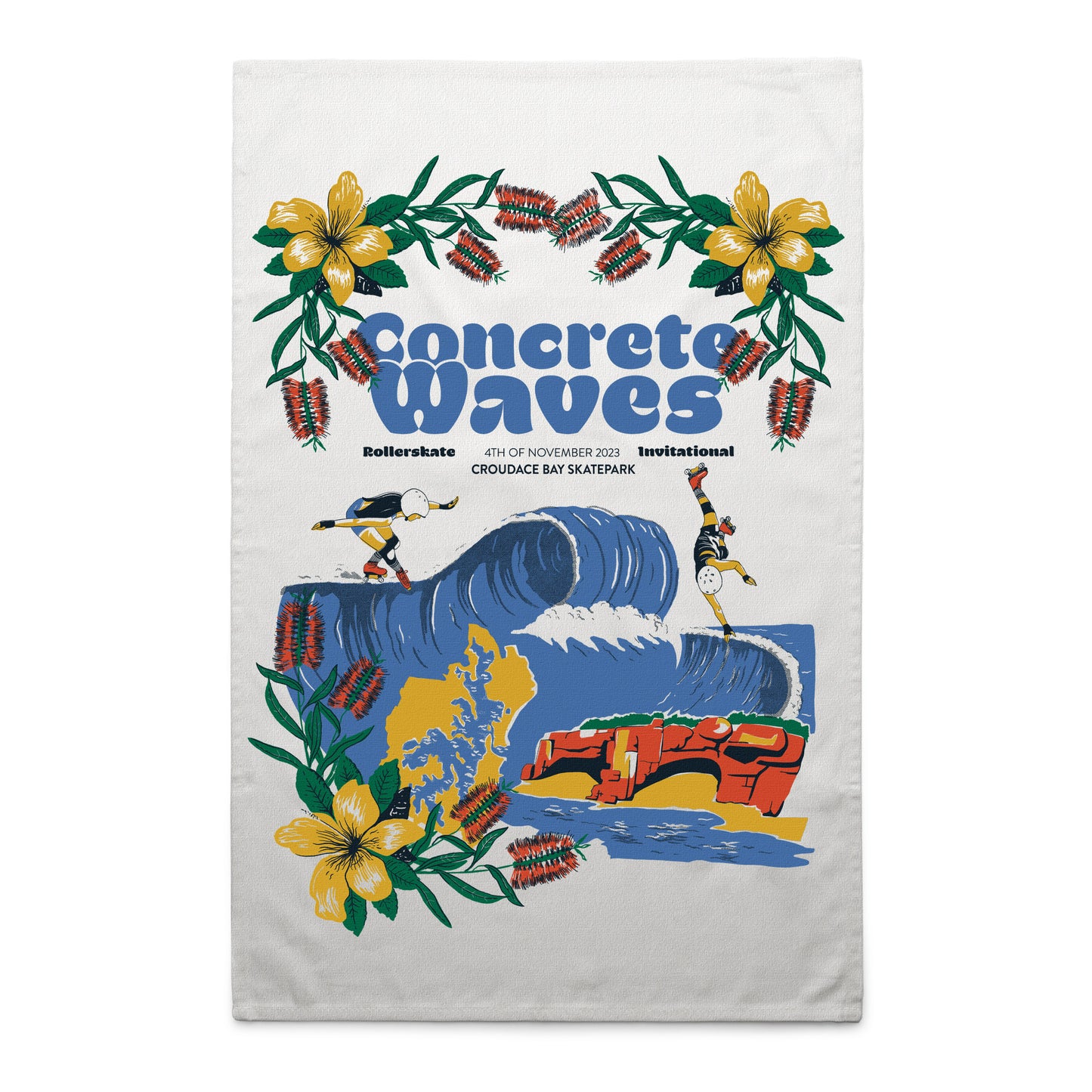 Concrete Waves Invitational Commemorative Tea Towel