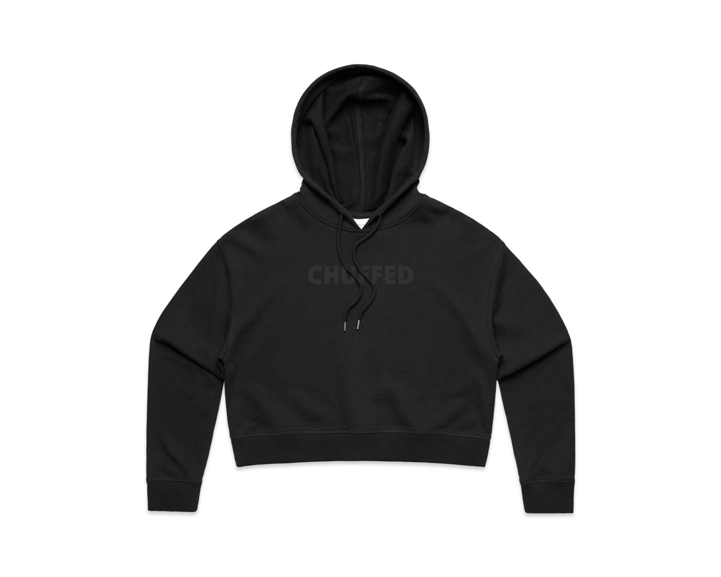 Black on Black CHUFFED Crop Hoodie