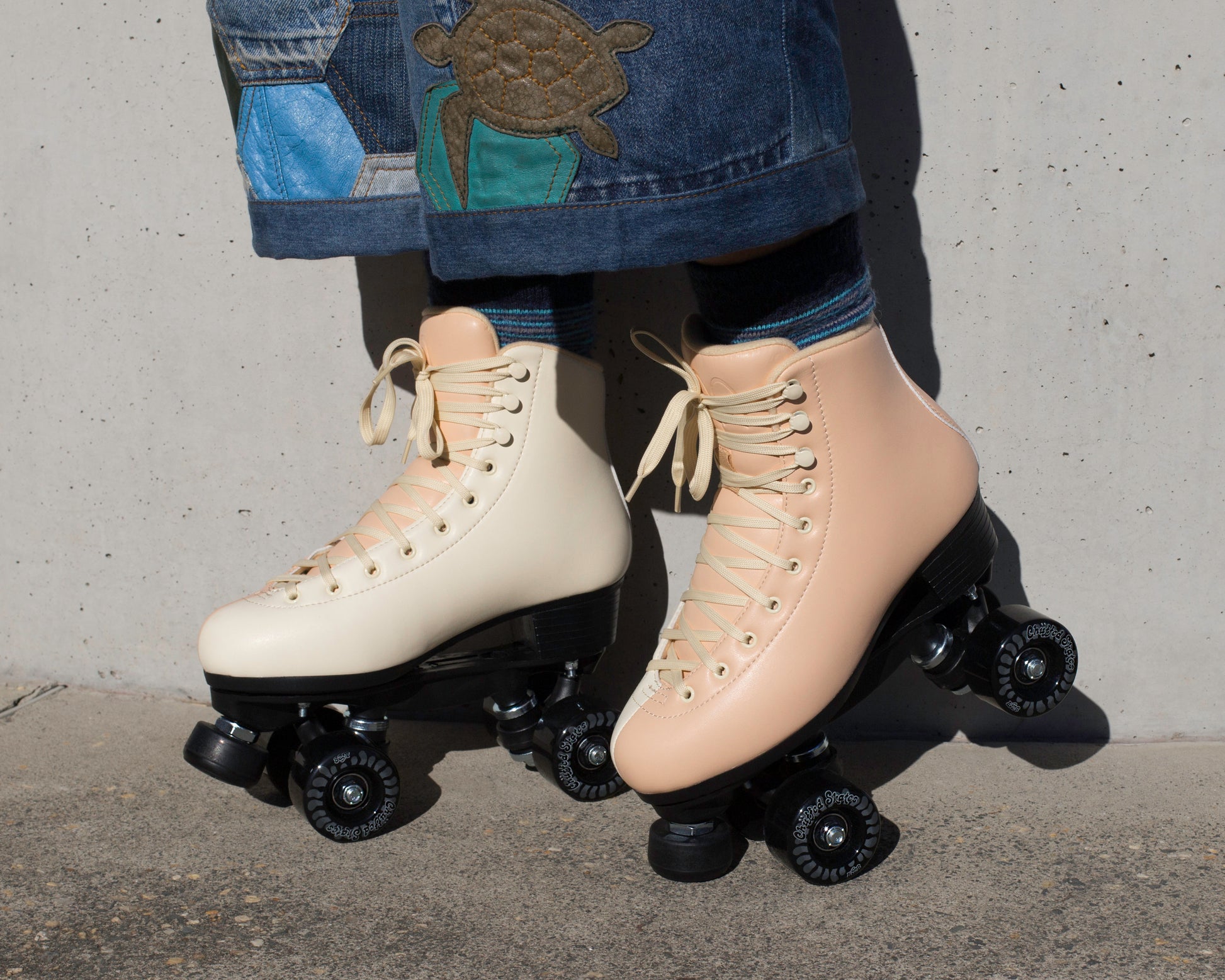 Chuffed Skates cruiser beginner roller skate - sunrise colour (peach & tan)